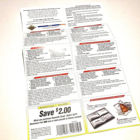 3 Vintage Reynolds Wrap promo Recipe Packets - Picture 9 of 14